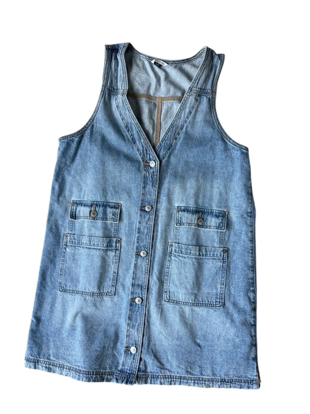 💙NWOT American Eagle Women’s Denim Jean Blue Jumper Dress | L